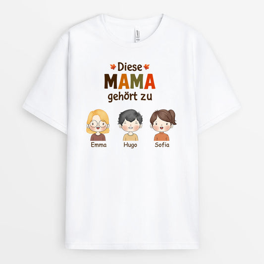 1215AGE1 Personalisierte Geschenke T shirt Mama Oma Herbst