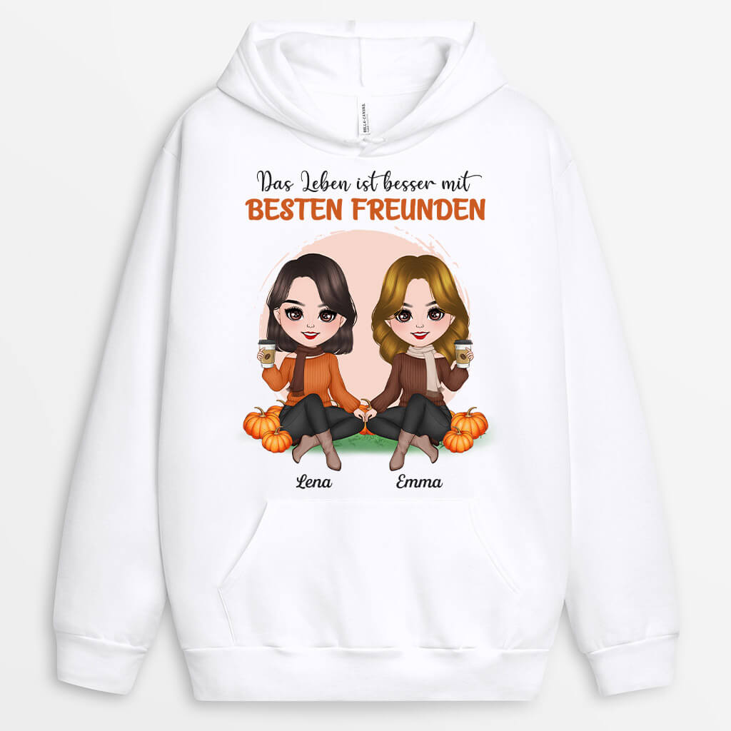 1218HGE1 Personalisierte Geschenke Hoodie Besties Beste Freunde