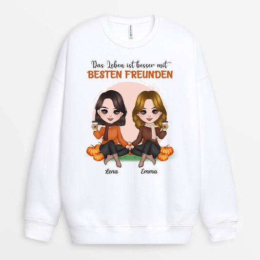 1218WGE1 Personalisierte Geschenke Pullover Besties Beste Freunde