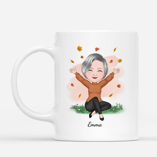 1227MGE2 Personalisierte Geschenke Tasse Blatter Herbst