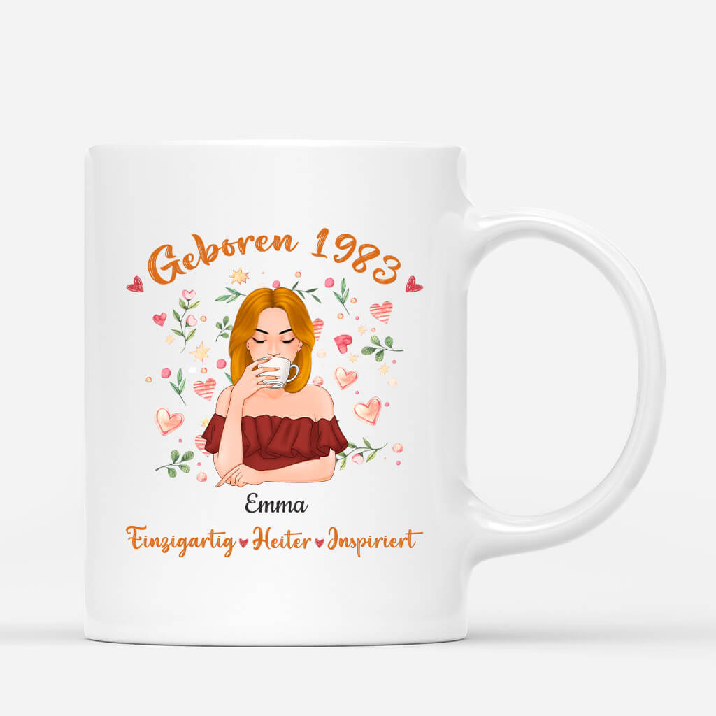 1232MGE1 personalisierte geboren in 1983 blatter tasse