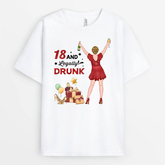 1234AGE Personalisierte Geschenke T shirt 18 Geburtstag Betrunken