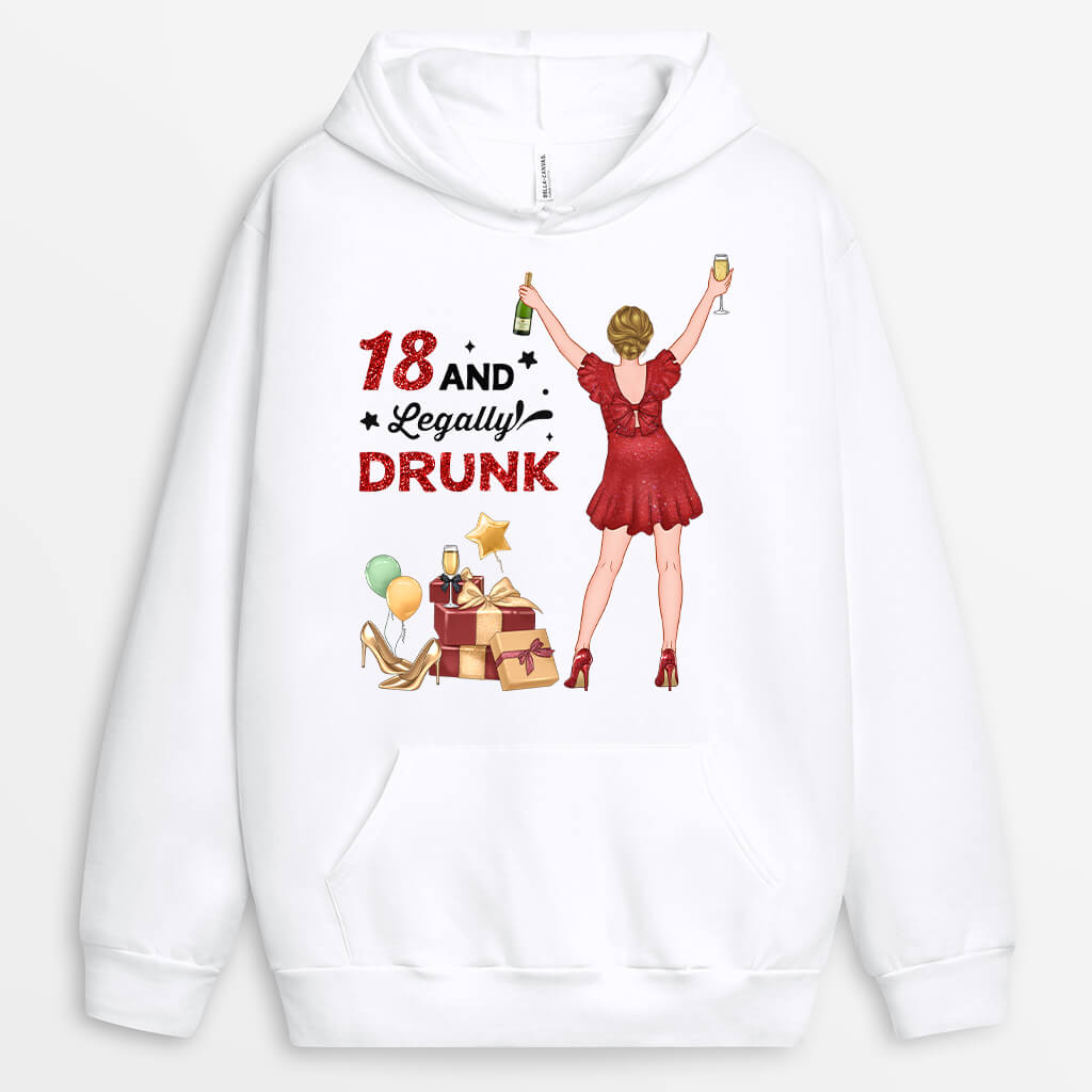 1234HGE Personalisierte Geschenke Hoodie 18 Geburtstag Betrunken