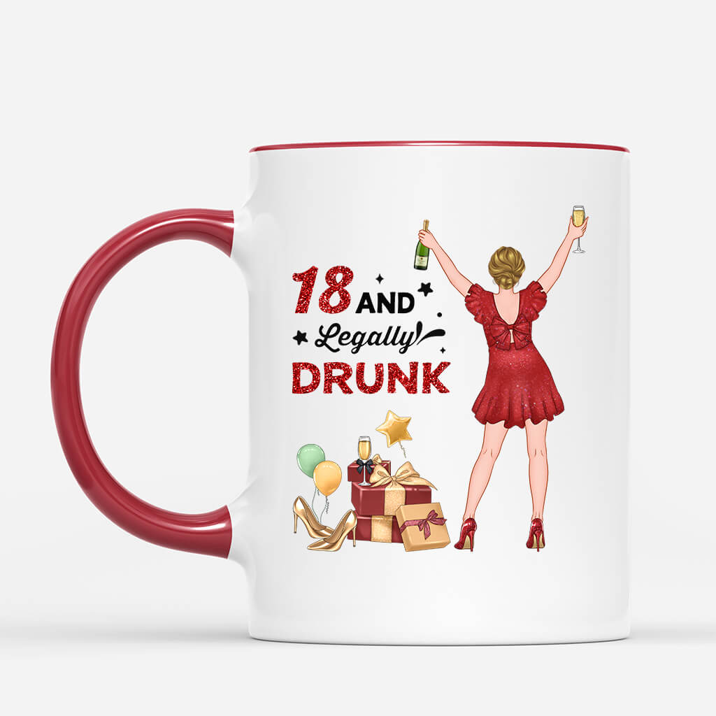 1234MGE2 personalisierte geburtstag 18 und betrunken tasse