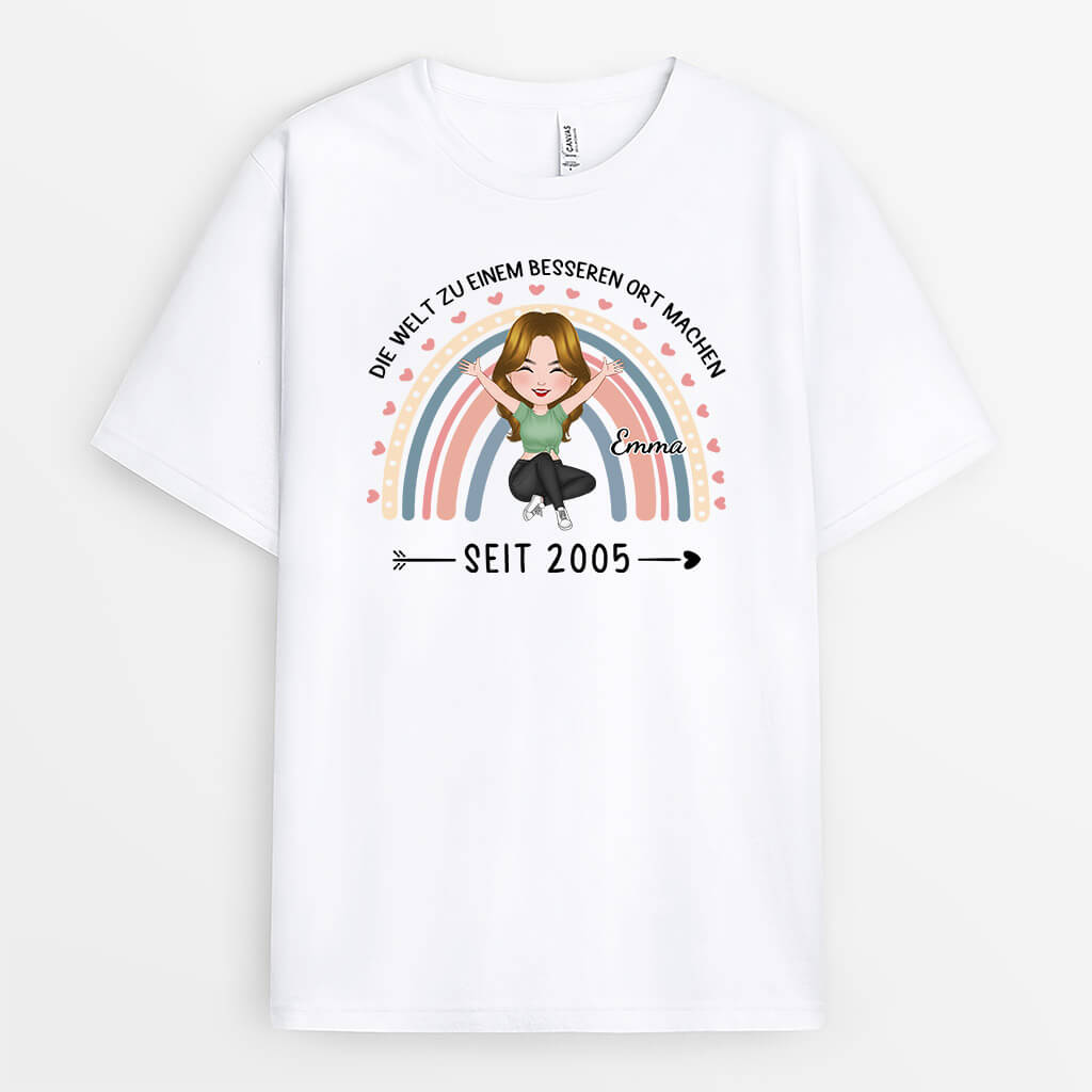 1237AGE1 personalisiertes welt zum schoneren ort seit 1993 t shirt