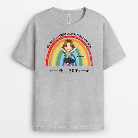 1237AGE2 personalisiertes welt zum schoneren ort seit 1993 t shirt