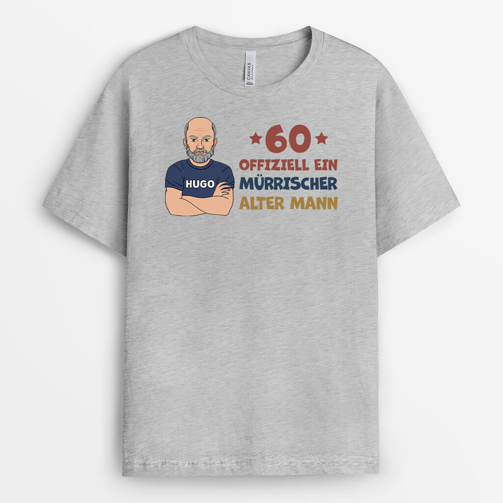 1239AGE2 personalisiertes offiziell ein murrischer alter mann geburtstag t shirt