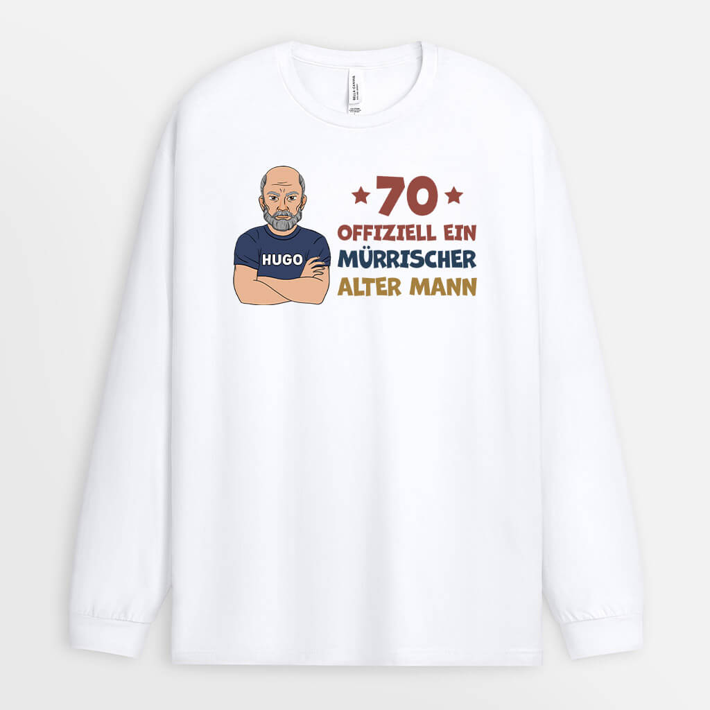 1239NGE1 personalisiertes offiziell ein alter mann geburtstag langarmshirt