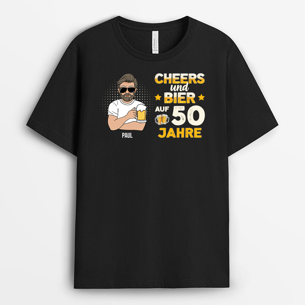 1243AGE1 prost und bier auf  jahre personalisierte t shirts manner 1243AKI8B