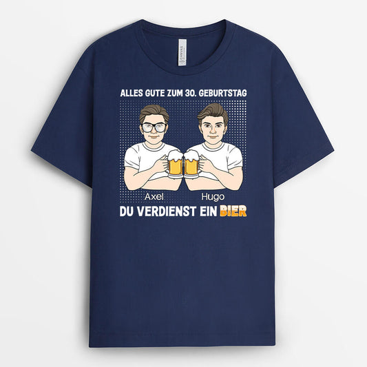 1247AGE1 personalisiertes du verdienst ein bier 30 geburtstag t shirt
