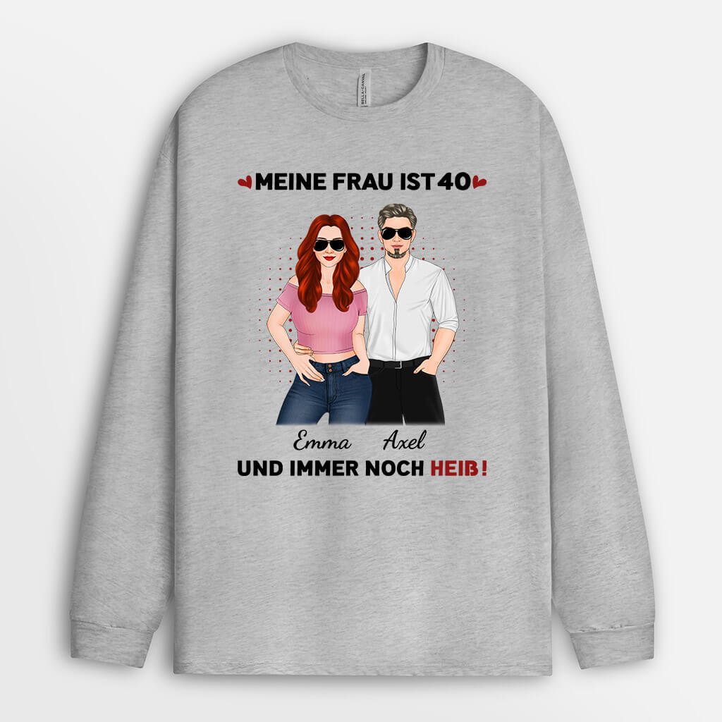 1250NGE1 personalisiertes meine frau mein mann ist 50 und sexy langarmshirt