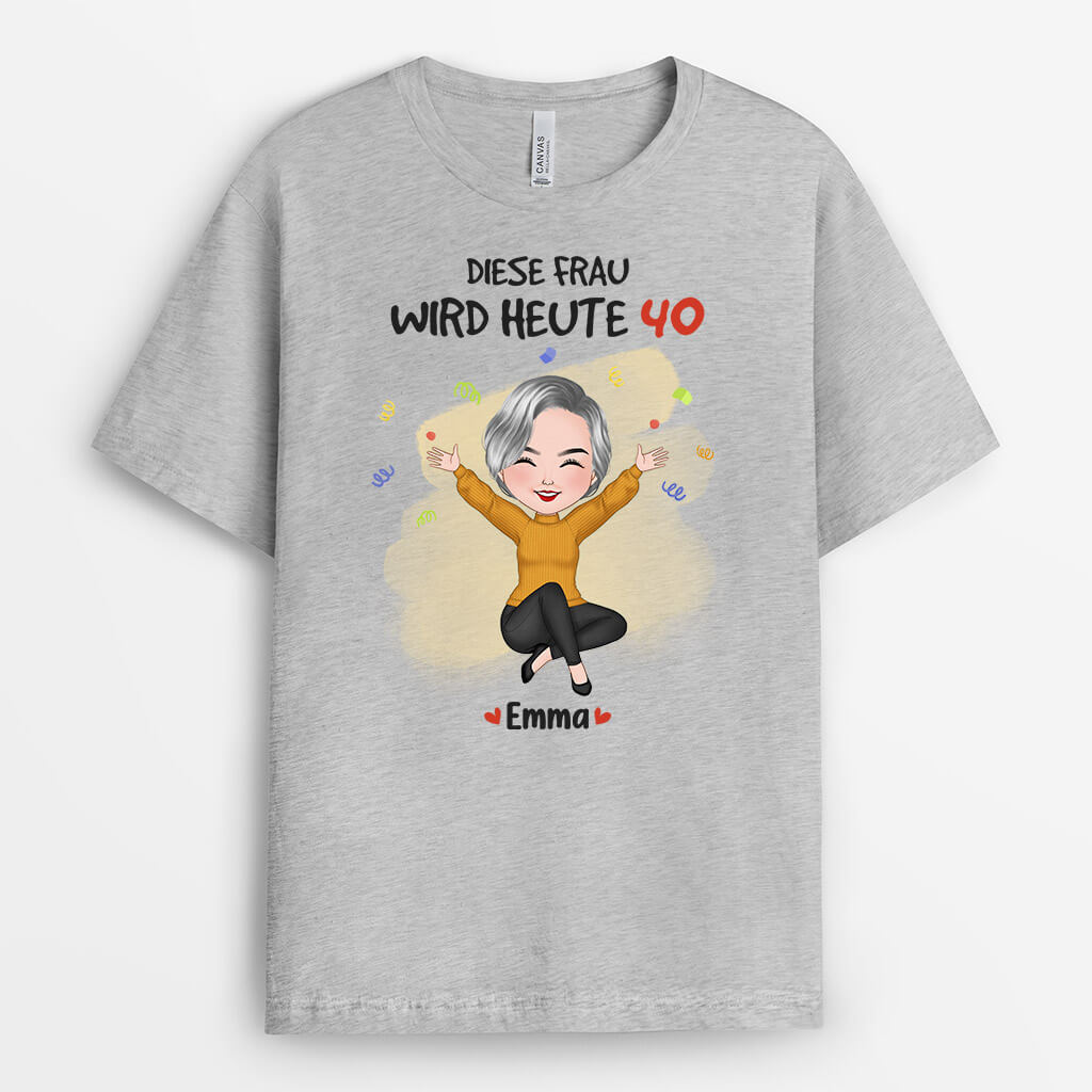 1251age2 personalisiertes diese frau wird heute 50 t shirt