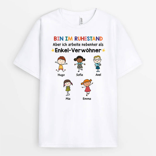 1257AGE1 personalisiertes bin im ruhestand aber verwohne enkelkinder t shirt