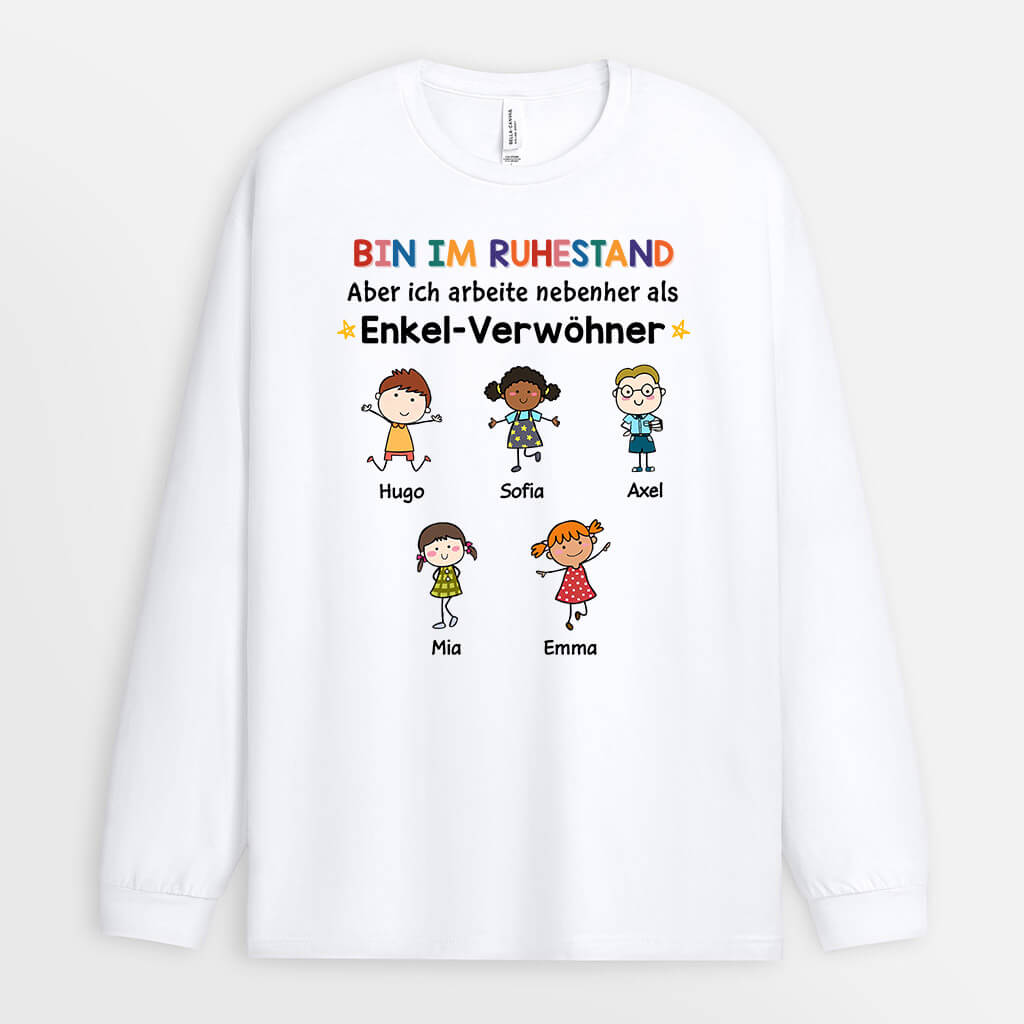 1257NGE1 personalisiertes ich bin schon im ruhestand langarmshirt