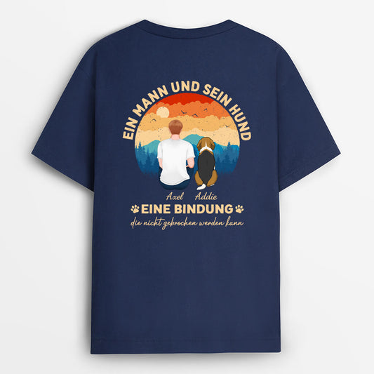 1261AGE1 personalisiertes ein mann und sein lieber hund t shirt