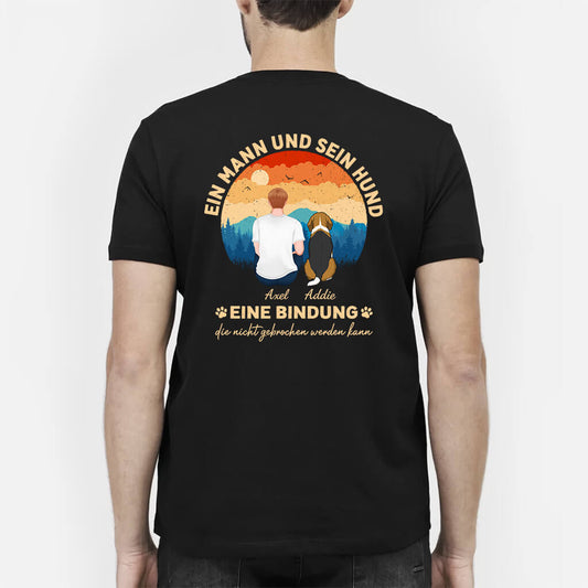 1261AGE2 personalisiertes ein mann und sein lieber hund t shirt