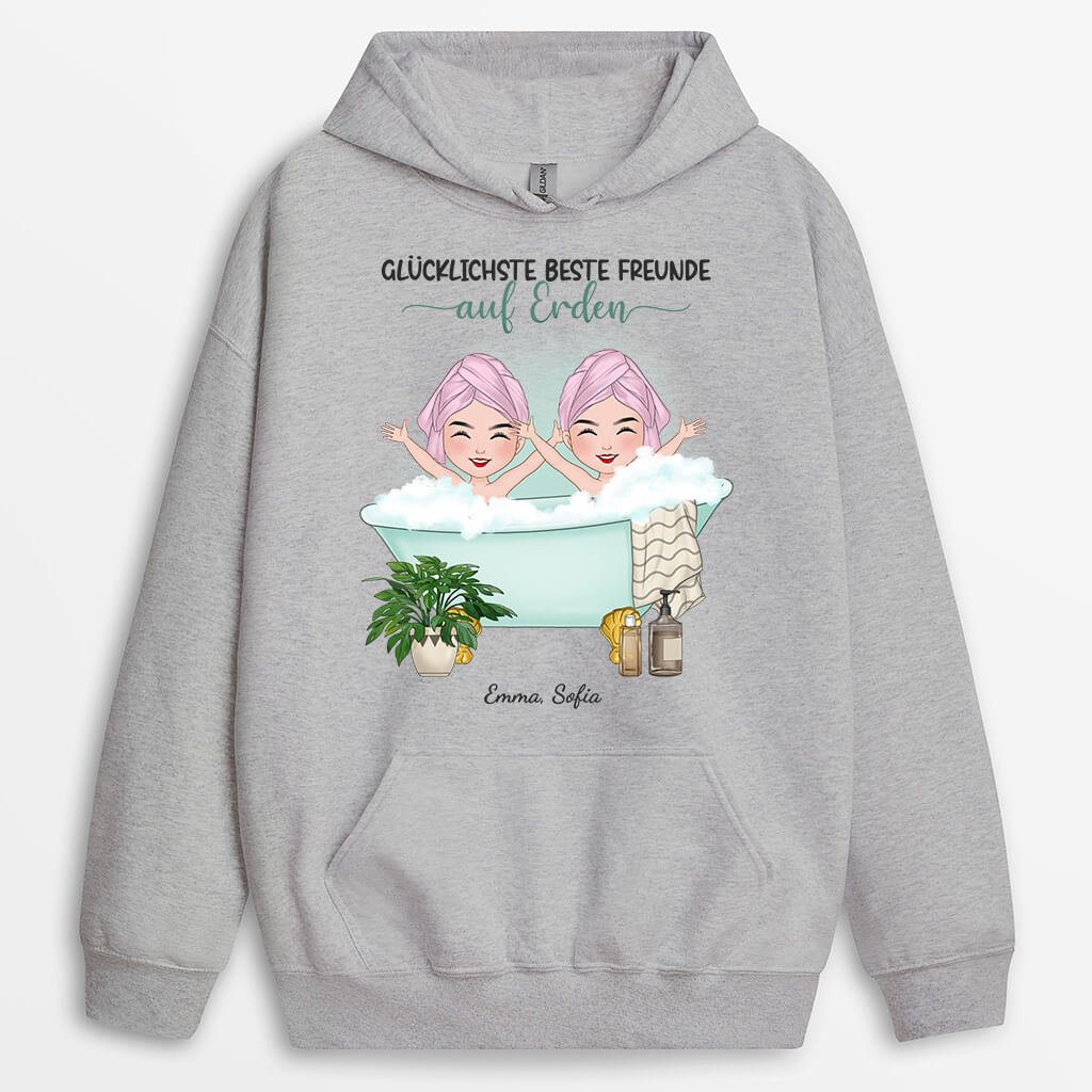 1282HGE2 personalisierter glucklichste beste freunde hoodie