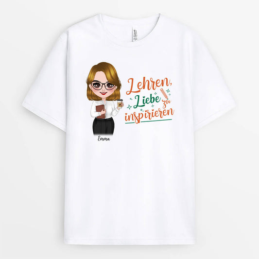 1291AGE1 personalisiertes lehren liebe zu inspirieren t shirt