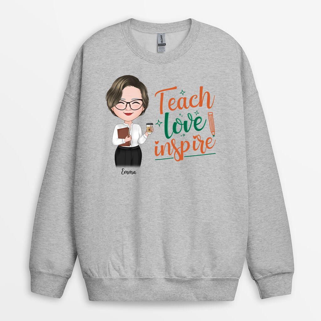 1291WGE2 personalisierter lehren liebe zu inspirieren pullover