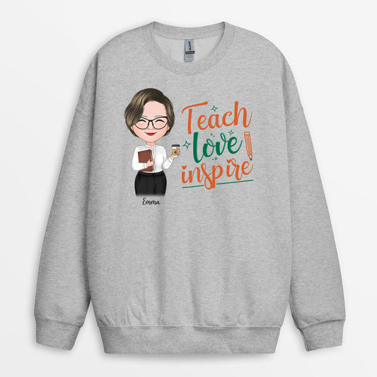 1291WGE2 personalisierter lehren liebe zu inspirieren pullover