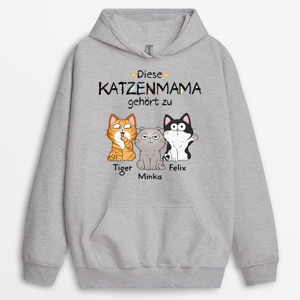 1295HGE2 personalisierter katzenmama katzenpapa gehort zu lustig hoodie