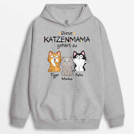 1295HGE2 personalisierter katzenmama katzenpapa gehort zu lustig hoodie