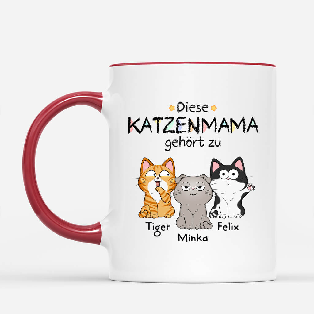 1295MGE2 personalisierte katzenmama katzenpapa gehort zu lustig tasse