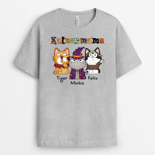 1311AGE2 personalisiertes katzenmama halloween t shirt