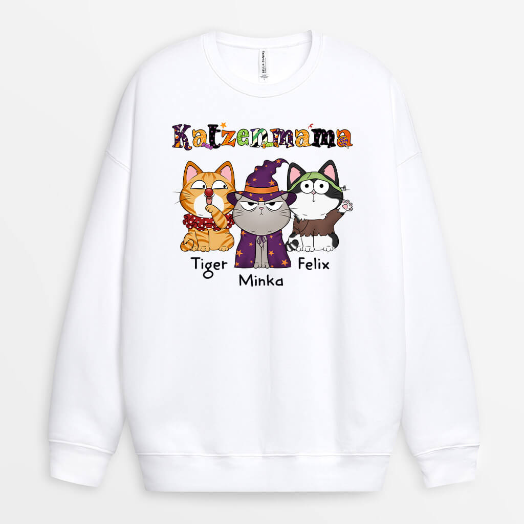 1311WGE1 personalisierter katzenmama halloween pullover