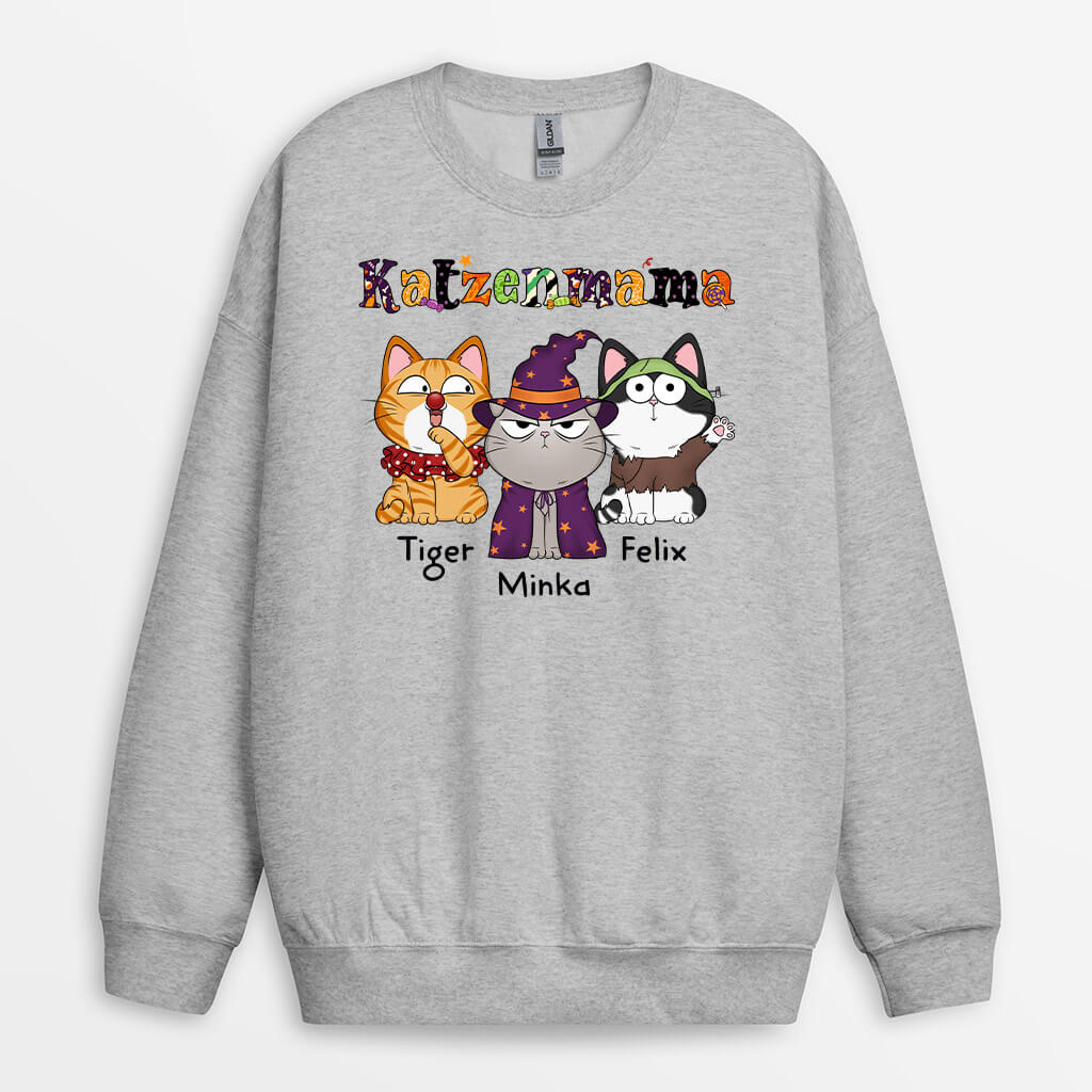 1311WGE2 personalisierter katzenmama halloween pullover