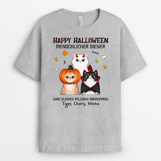 1316AGE2 personalisiertes happy halloween menschlicher diener t shirt