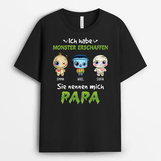 1317AGE1 personalisiertes ich habe monster erschaffen sie nennen mich papa t shirt