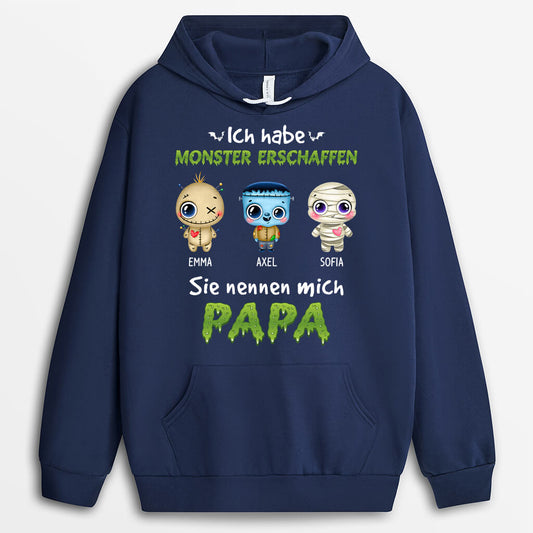 1317HGE1 personalisierter ich habe monster erschaffen sie nennen mich papa hoodie