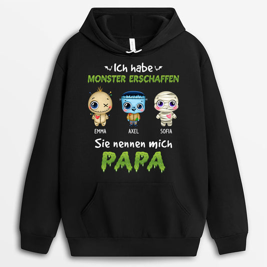 1317HGE2 personalisierter ich habe monster erschaffen sie nennen mich papa hoodie