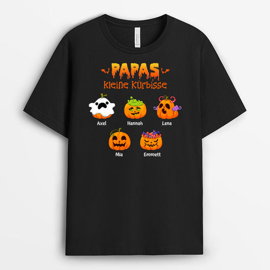 1318AGE1 personalisiertes papas kleine kurbisse halloween t shirt