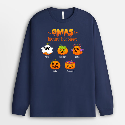 1318NGE2 personalisiertes omas kleine susse kurbisse  halloween langarmshirt