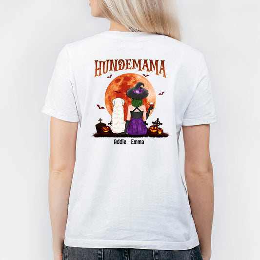 1322AGE2 personalisiertes hundemama roter mond halloween t shirt