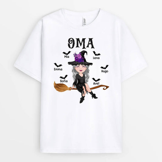 1323AGE1 personalisiertes oma hexe halloween t shirt