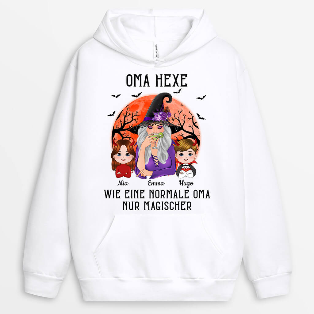 1324HGE1 personalisierter oma hexe wie eine normale oma halloween hoodie