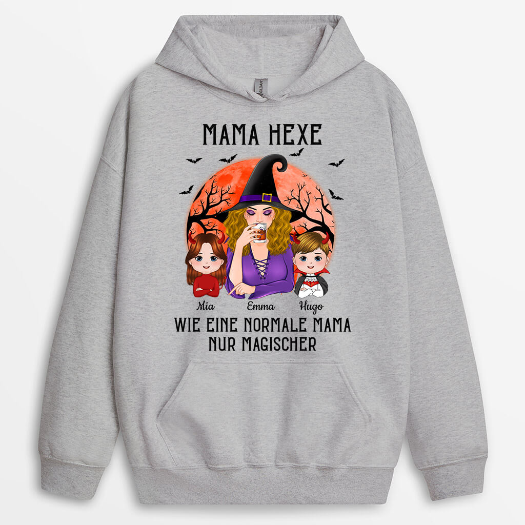 1324HGE2 personalisierter oma hexe wie eine normale oma halloween hoodie