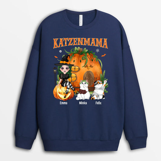 1328WGE1 personalisierter katzenmama kurbis halloween pullover