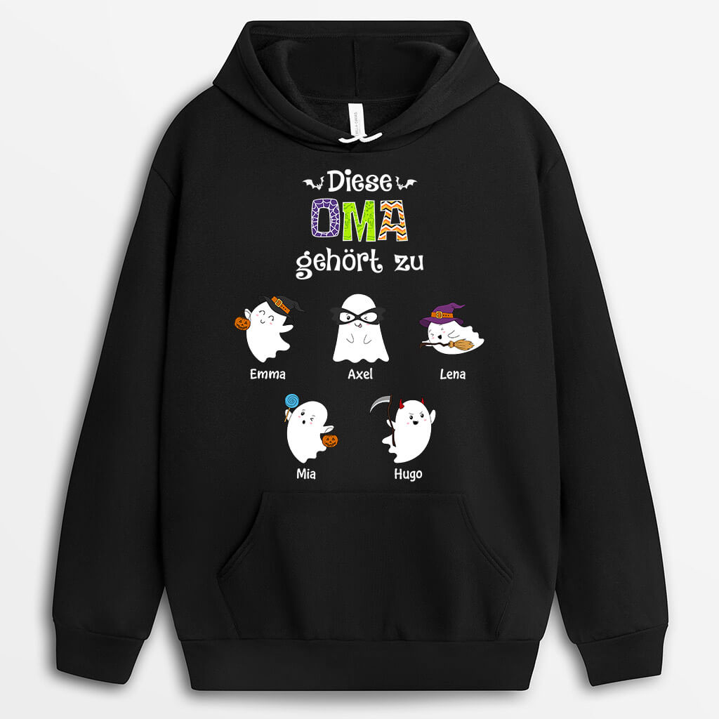 1332HGE1 personalisierter diese oma gehort zu geister halloween hoodie