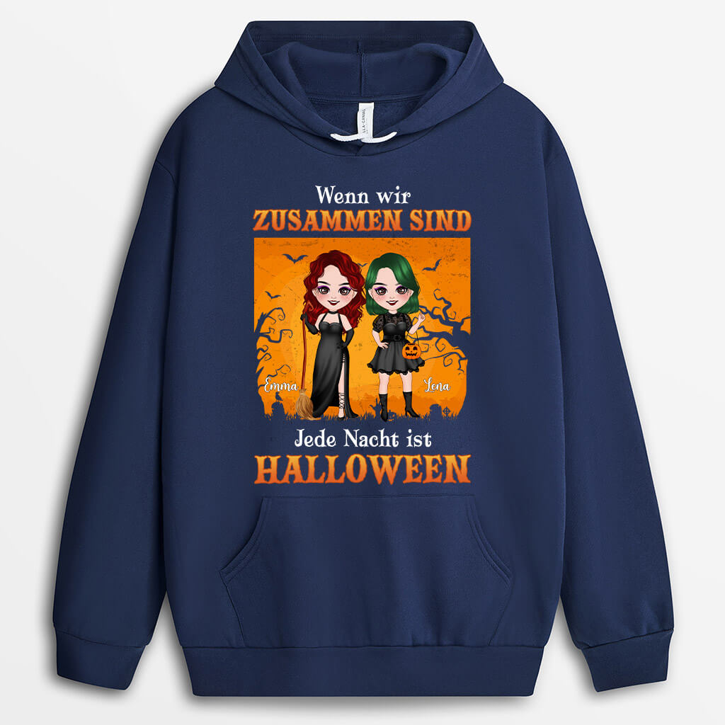 1333HGE2 personalisierter wenn wir zusammen sind ist jede nacht halloween hoodie