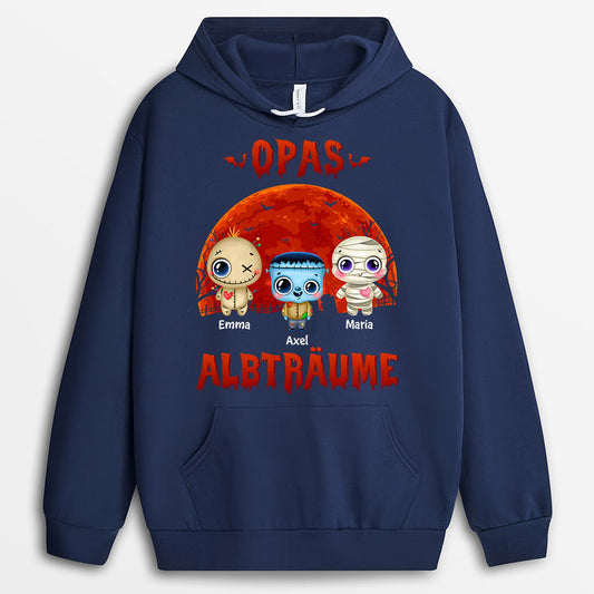 1340HGE1 personalisierter papas albtraum halloween hoodie