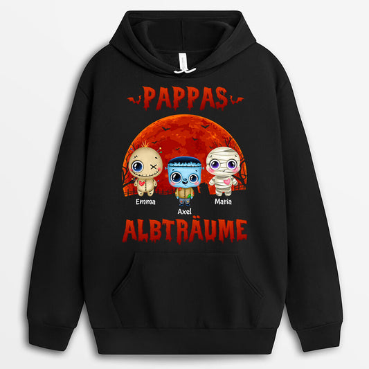 1340HGE2 personalisierter papas albtraum halloween hoodie