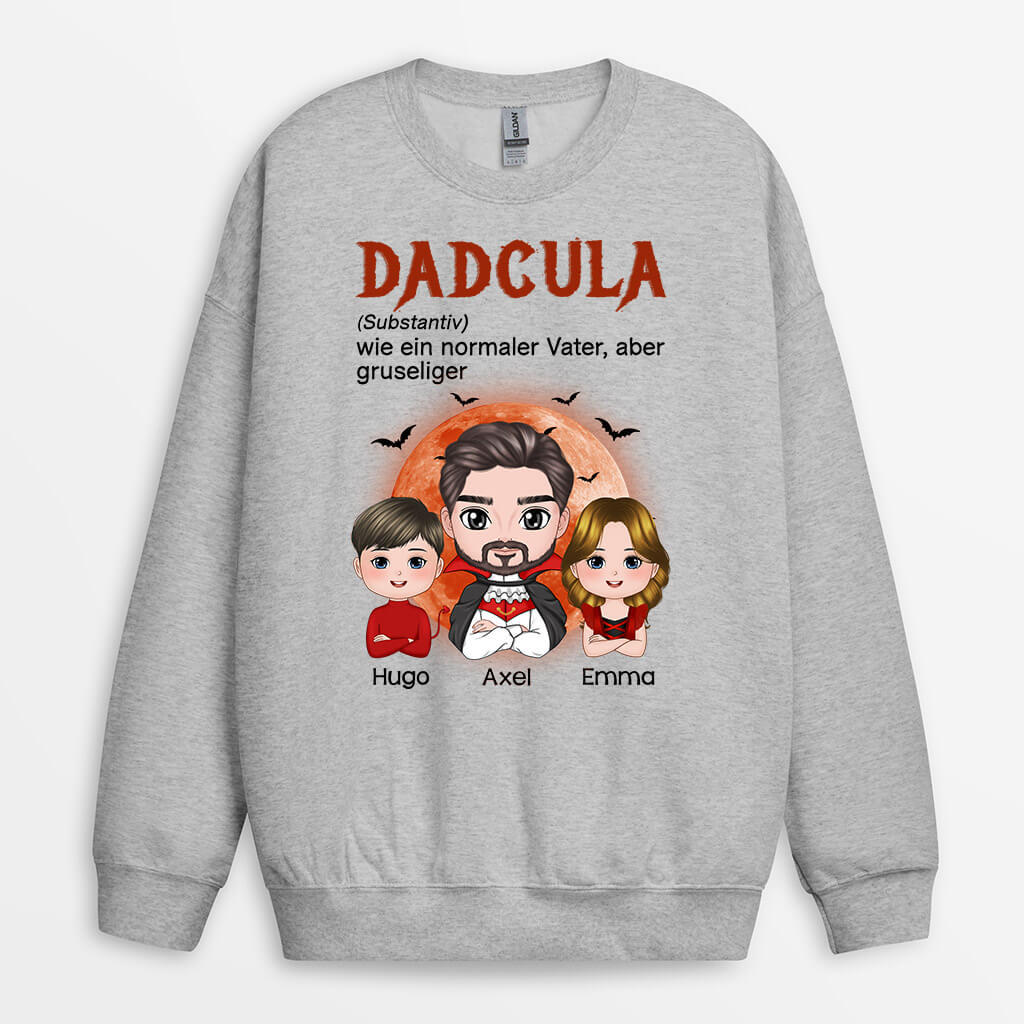 1341WGE1 personalisierter papa dracula halloween pullover