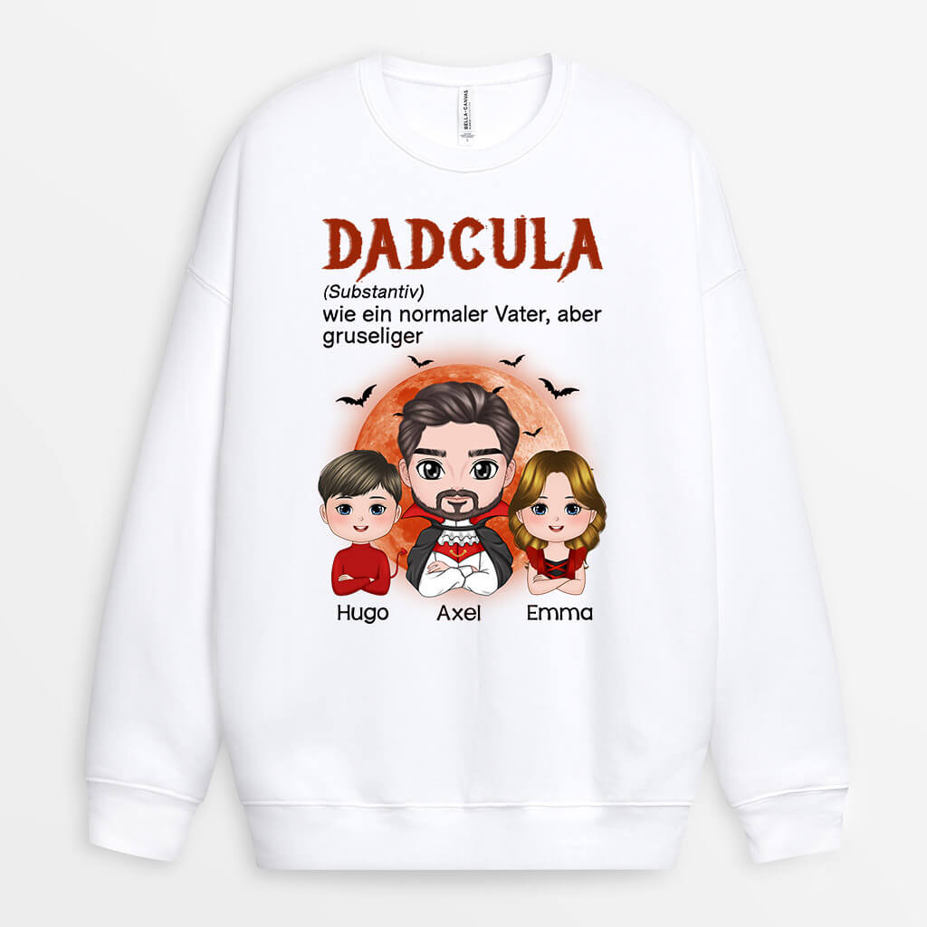 1341WGE2 personalisierter papa dracula halloween pullover