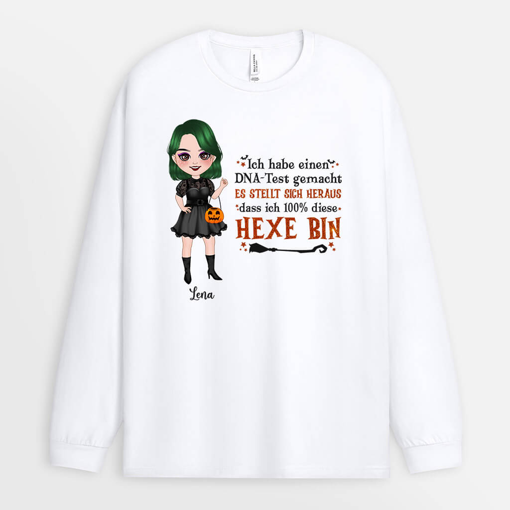 1342NGE1 personalisiertes ich bin diese hexe halloween langarmshirt