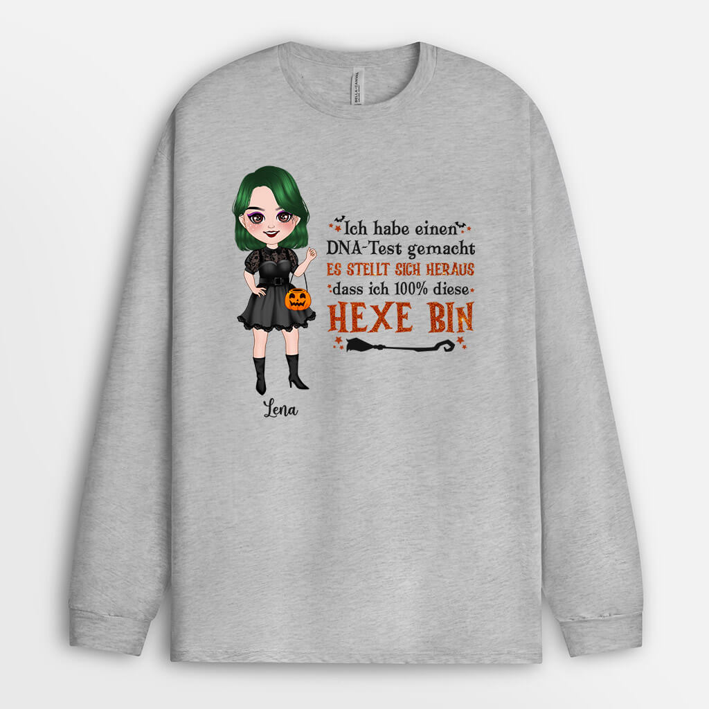 1342NGE2 personalisiertes ich bin diese hexe halloween langarmshirt