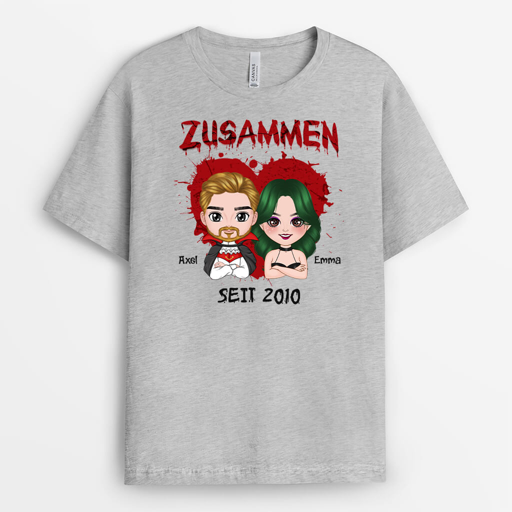 1350AGE1 personalisiertes zusammen seit halloween t shirt